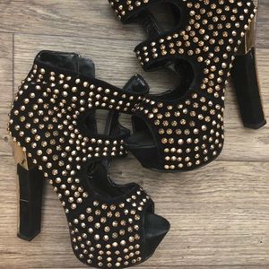 Gold Rhinestone Heels